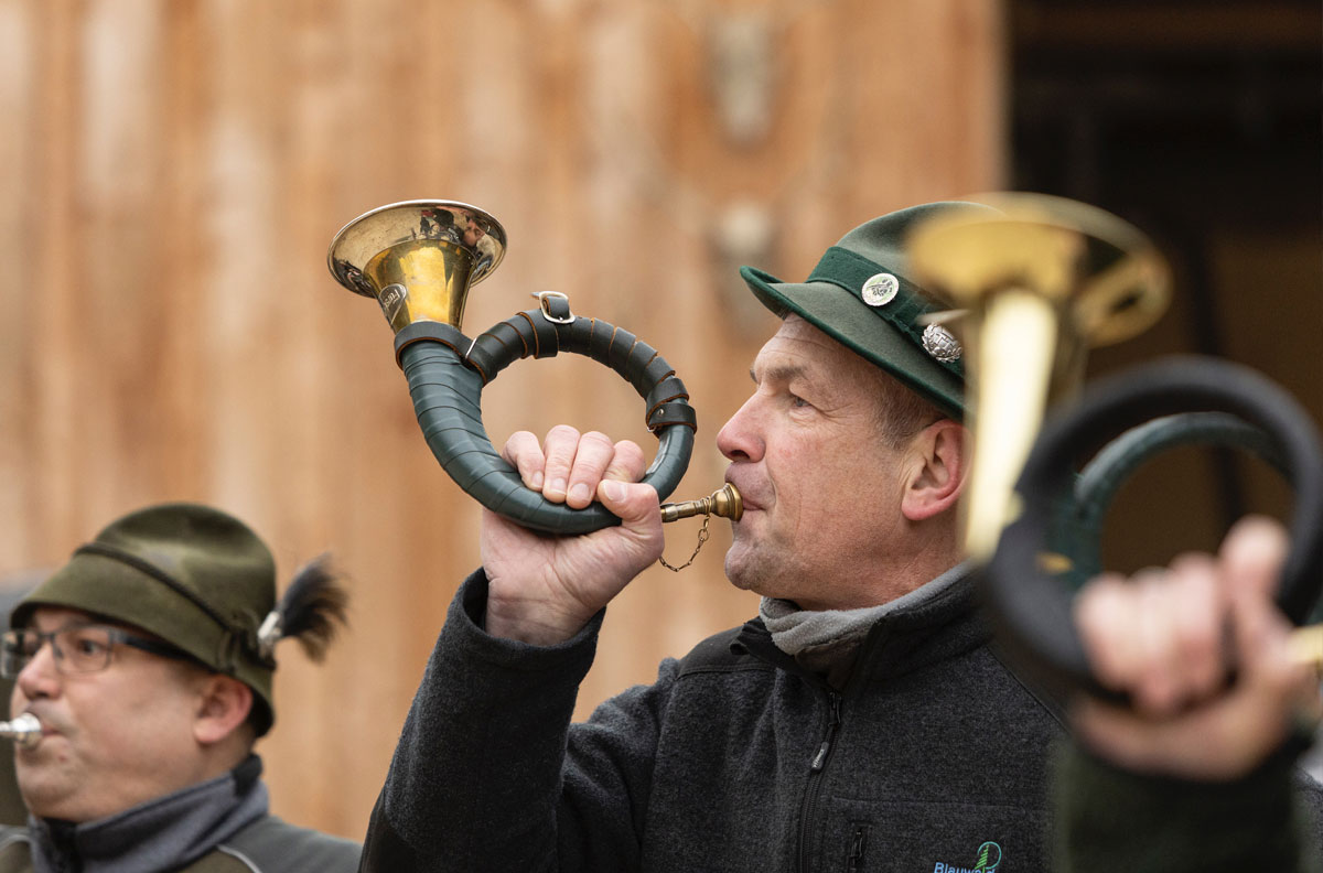 Jagdhornbläser, Strecke verblasen, Jagd