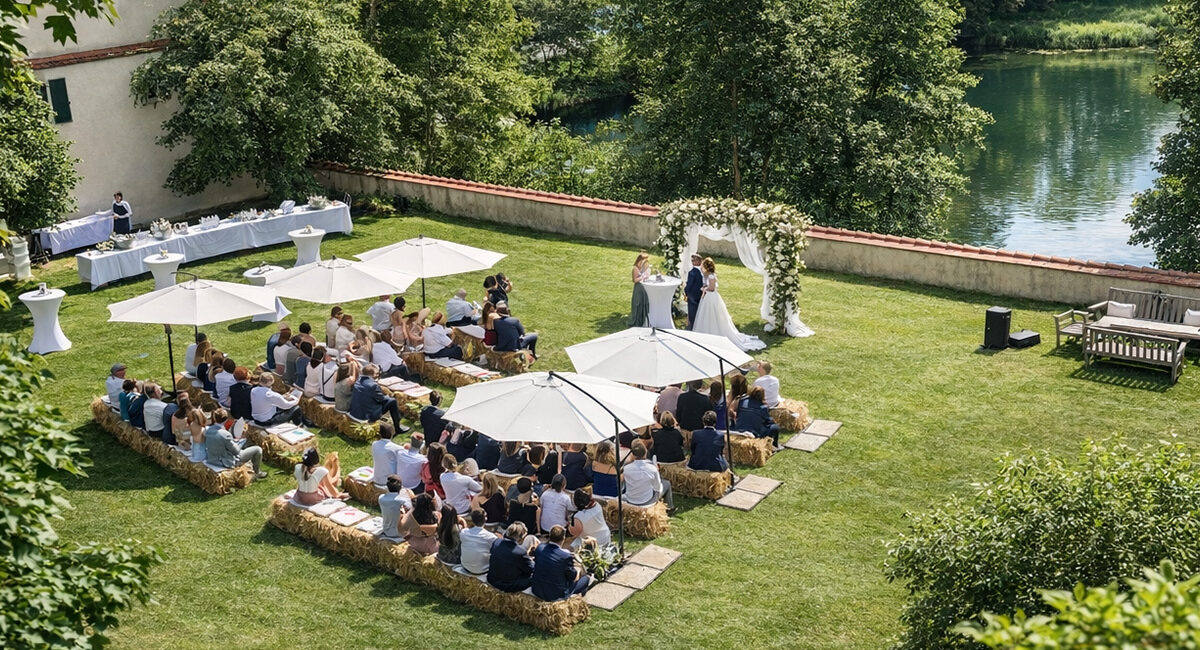 Wiese am Schloss mit Seeblick