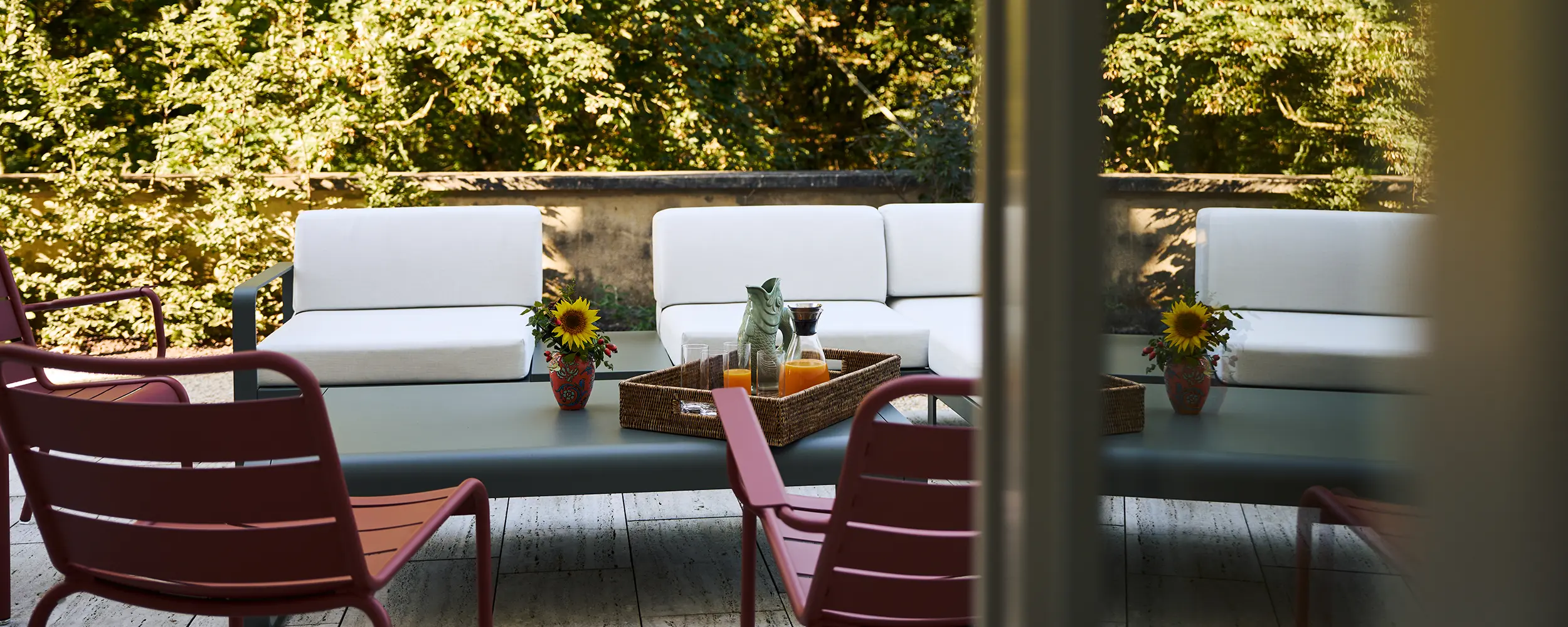 Outdoor Sitzecke auf Schloss Duttenstein